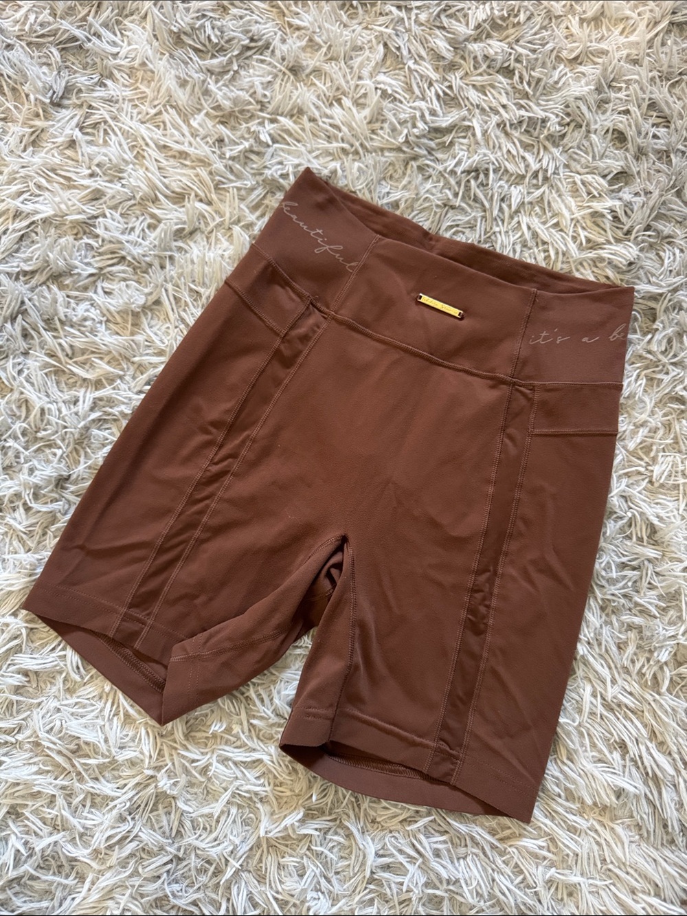 Women’s High-Waist Gymshark Brown Active Bike Shorts